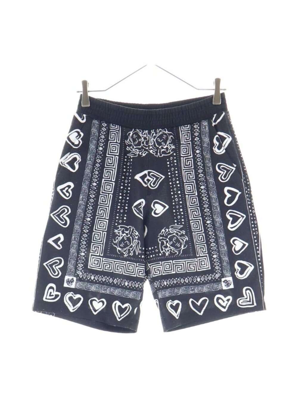 Versace Bandana Print All Over Shorts Pants Black